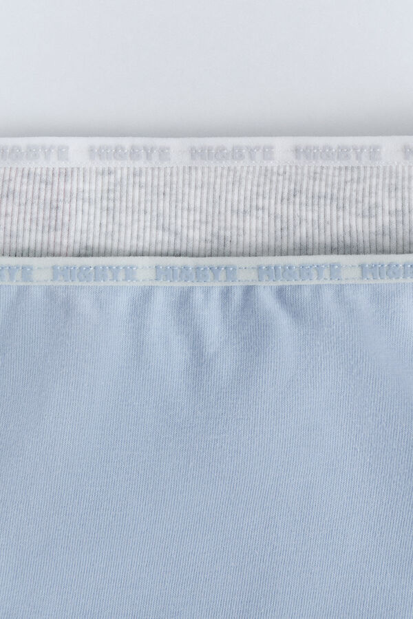 HI&BYE Pack de 2 panties bóxer azules y grises blanco