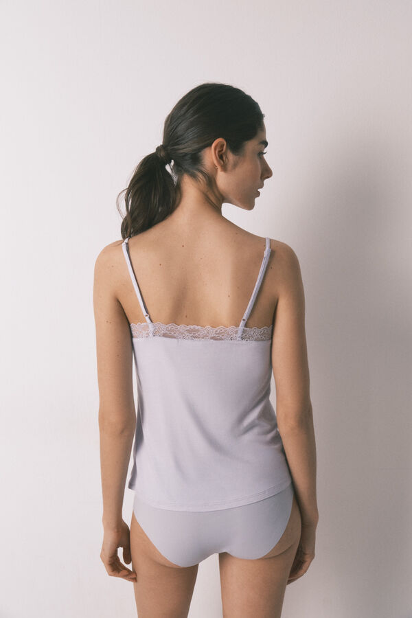 Women'secret Playera de tirantes de tejido s&uacute;per suave azul azul