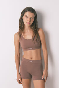Women'secret Pantalón marrón sin costuras 