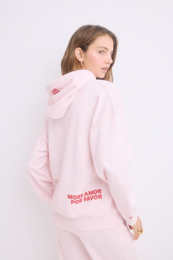 Womensecret Sudadera capucha felpa algodón rosa rosa
