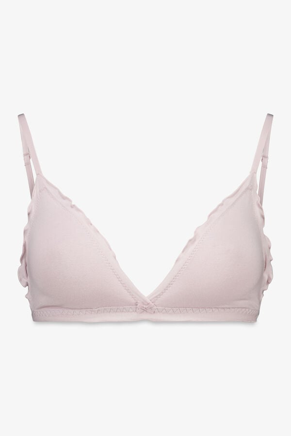 Women'secret Brasier triangular de algod&oacute;n rosa NATURAL rosa
