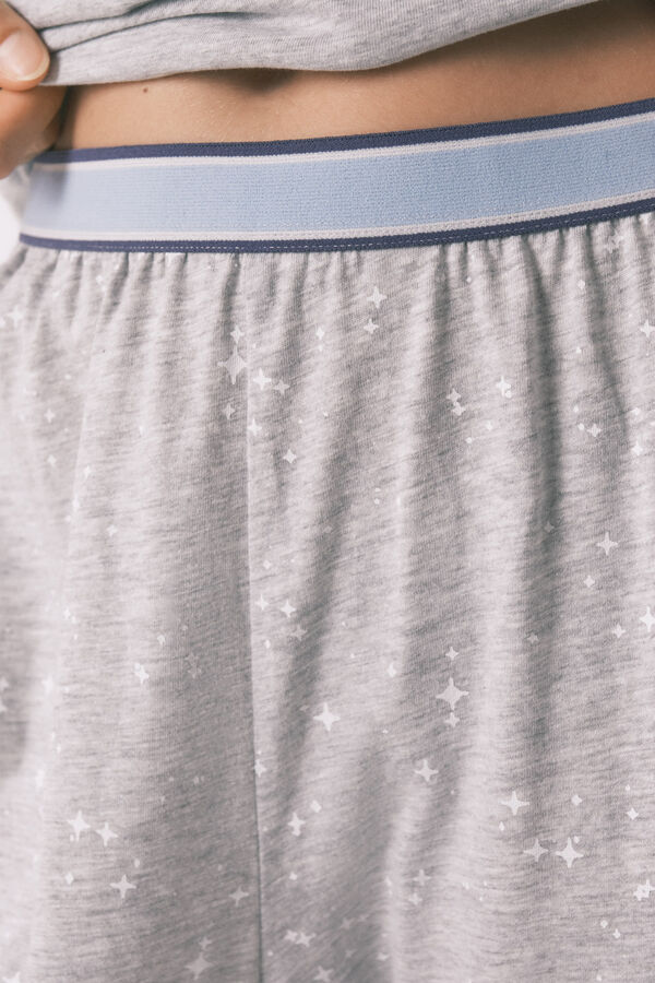 Women'secret Pijama larga algodón Hedwig gris  gris