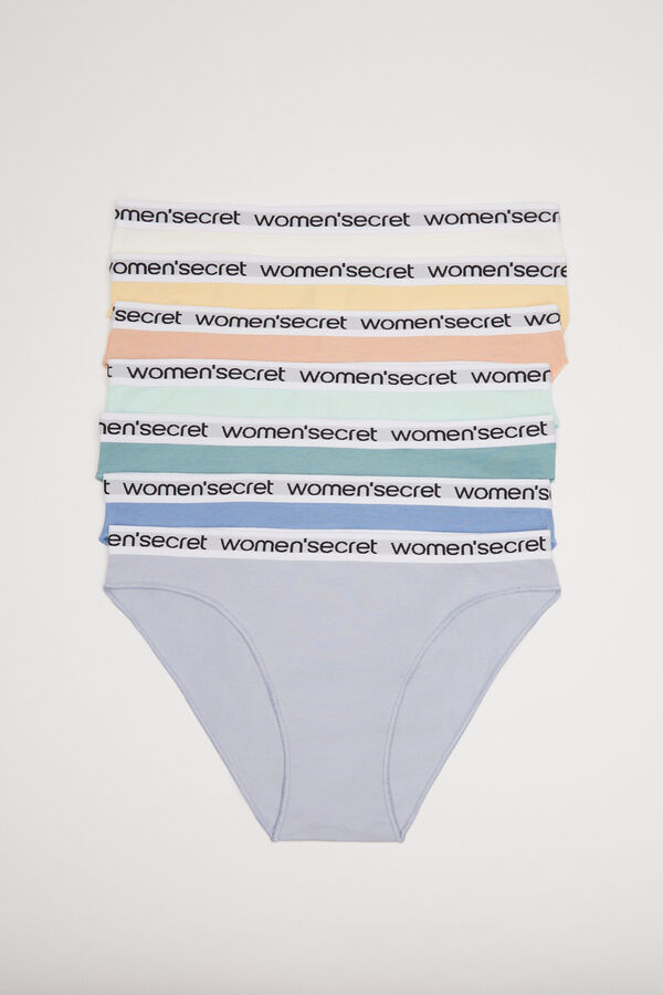 Womensecret Pack 7 panties algodón logo blanco