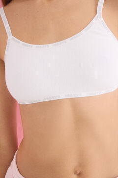 Womensecret Brasier de algodón con copas extraíbles, color marfil marfil