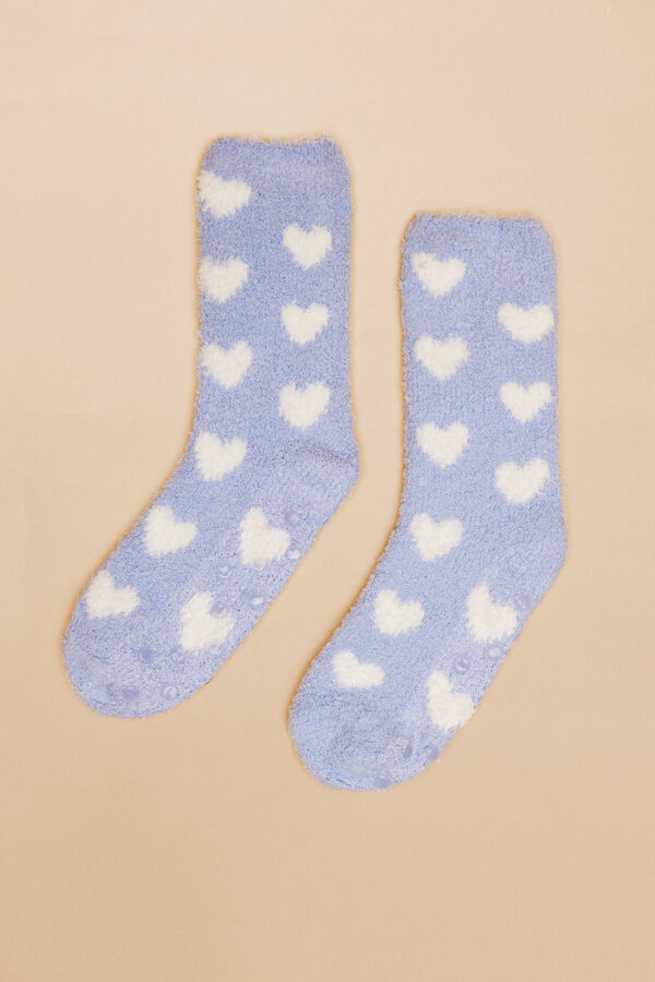 Womensecret Calcetines pelo corazones azul azul