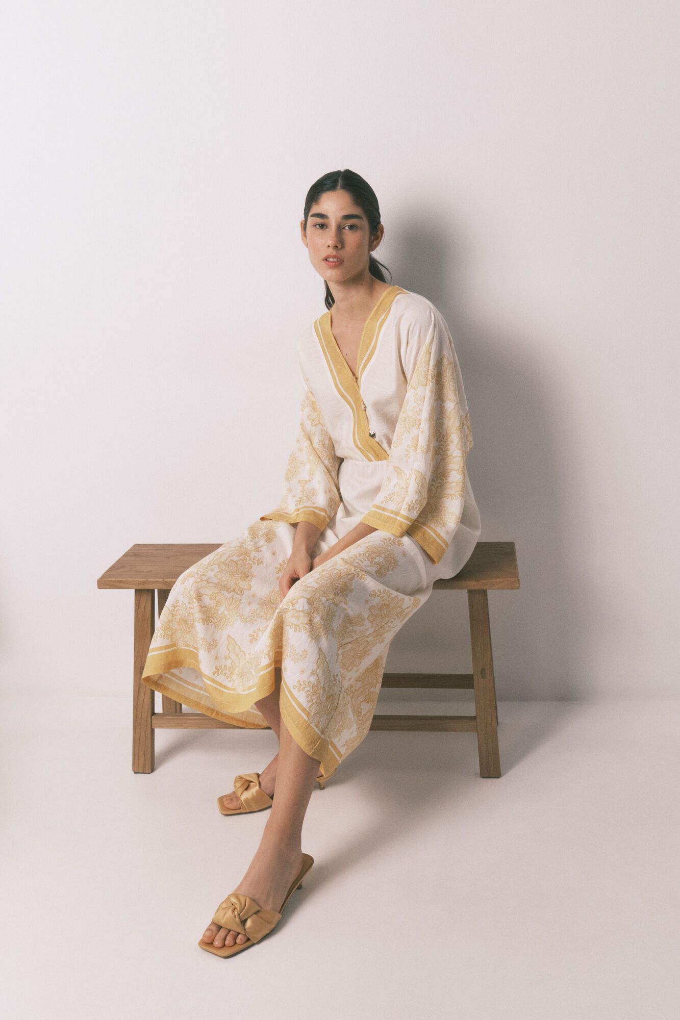 Women'secret Vestido caft&aacute;n jacquard flores