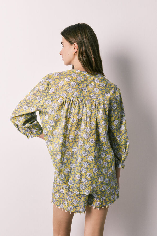 Women'secret Conjunto corto camisero estampado de flores estampado