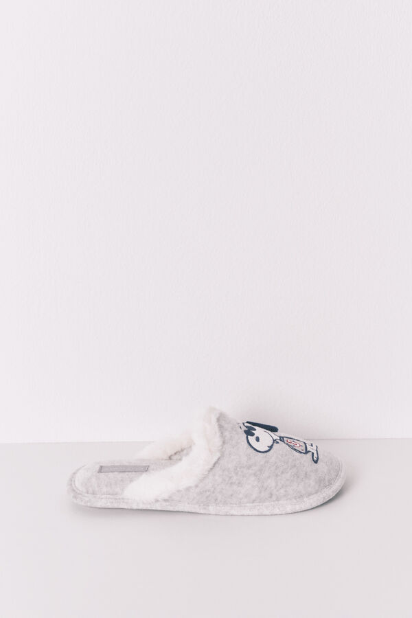 Womensecret Pantuflas para casa de Snoopy de color gris oscuro gris