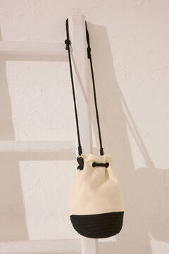 Womensecret Bolsa mediana canva y cuerda café