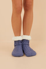 Womensecret Calcetines bota tricot azul azul