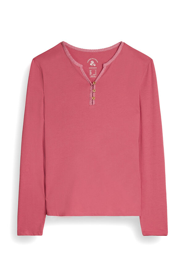Womensecret Camiseta 100% algodón manga larga rosa rosa