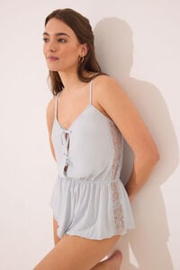 Womensecret Jumpsuit de satén azul azul