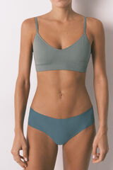 Women'secret Panty cl&aacute;sica de microfibra y encaje verde verde