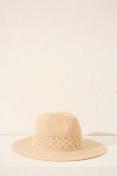 Womensecret Sombrero algodonero trenzado brillo café