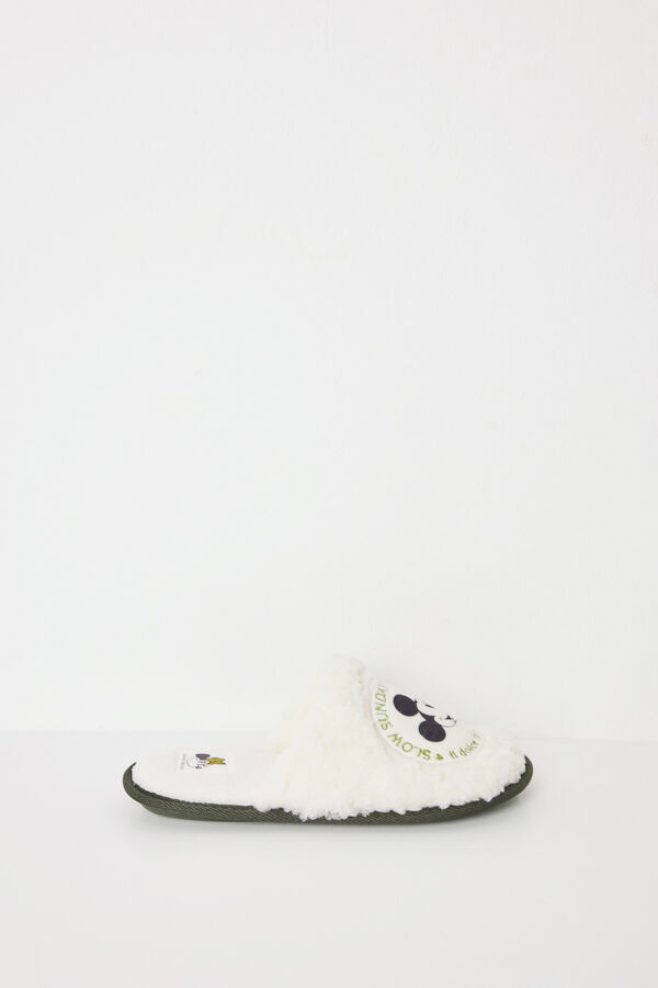 Womensecret Pantuflas para casa de piel de Mickey Mouse gris