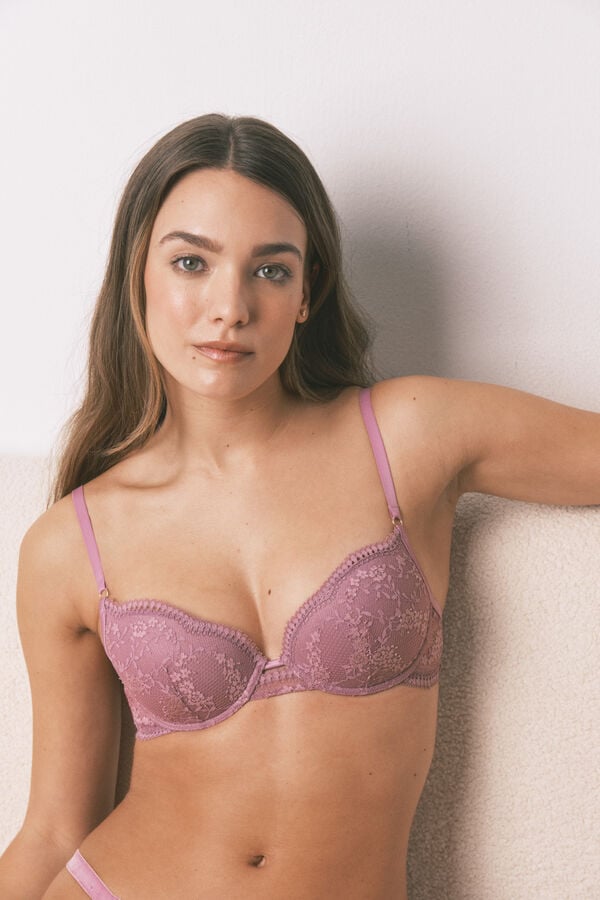 Women'secret Brasier BEAUTIFUL cl&aacute;sica con encaje y relleno rosa rosa