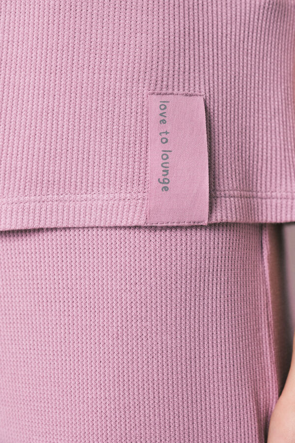Women'secret Pijama Capri de textura waffle rosa rosa