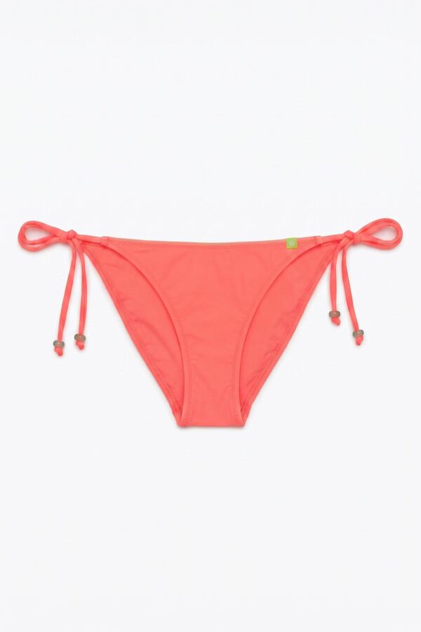 HI&BYE Panty de bikini con tiras coral naranja