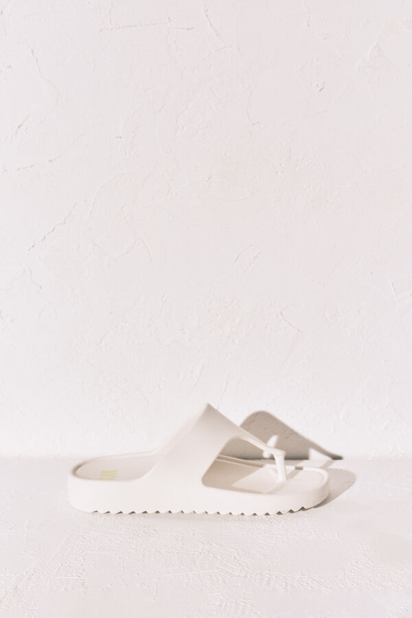 Women'secret Chanclas de goma eva blanco marfil