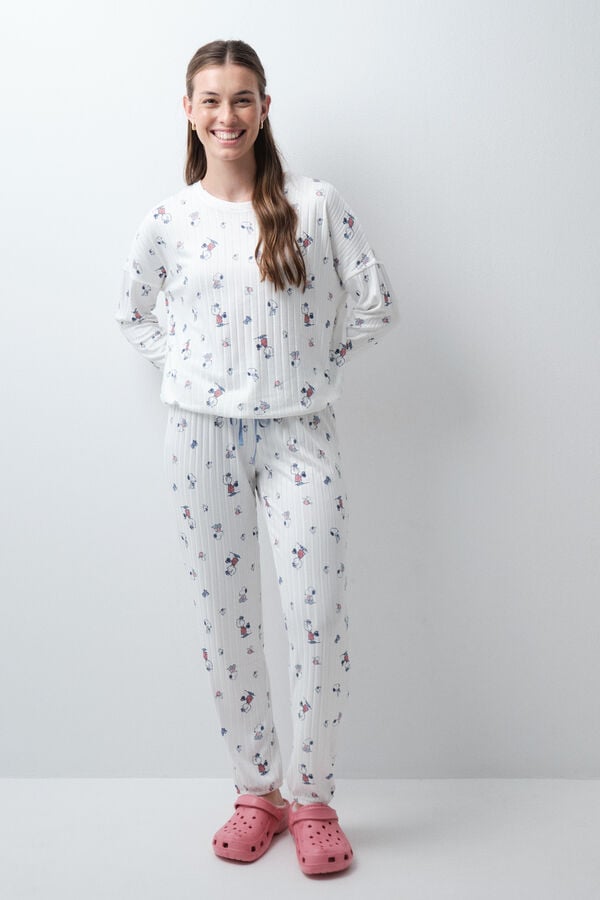 Women'secret Pijama larga blanca Snoopy blanco