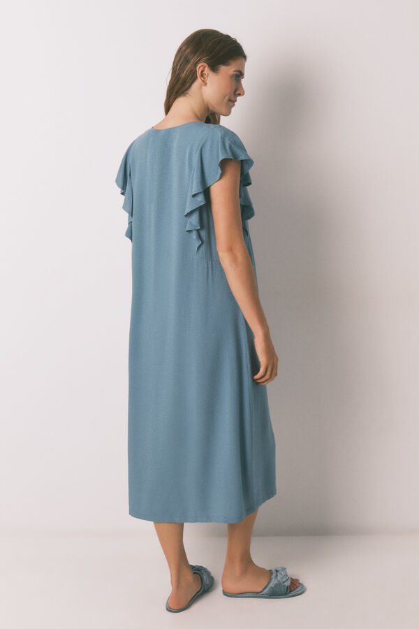 Womensecret Camisón midi holgado con estampado floral verde verde