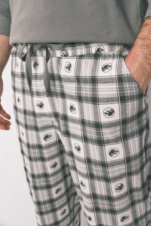 Women'secret Pijama larga para hombre "Jurassic World" 100 % algod&oacute;n kaki
