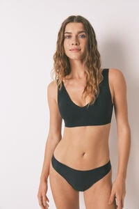 Women'secret Panty negra cl&aacute;sica de corte limpio