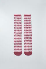 Women'secret Calcetines largos de rayas granate p&uacute;rpura