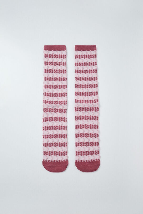 Women'secret Calcetines largos de rayas granate p&uacute;rpura