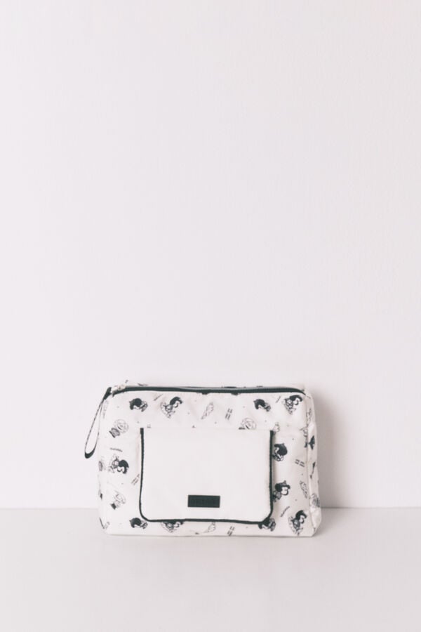 Women'secret Neceser grande de nylon blanco Mafalda marfil