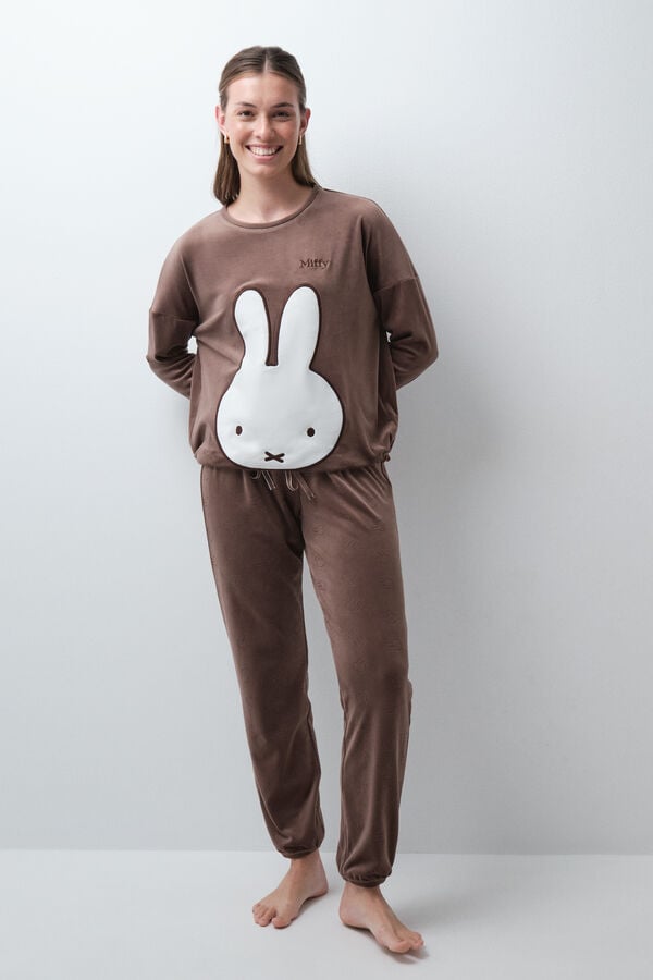 Women'secret Pijama larga Miffy 3D caf&eacute;