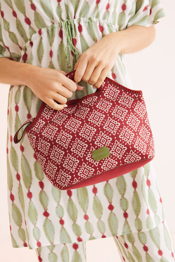Womensecret Lonchera neopreno estampado carmín púrpura
