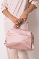 Womensecret Neceser grande de goma rosa metalizada rosa