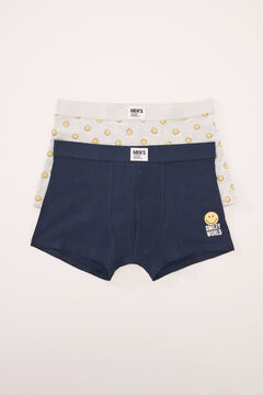 Womensecret Pack de 2 boxer de algodón Smiley azul