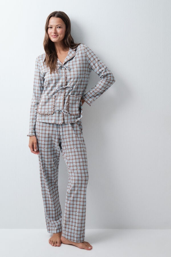 Women'secret Pijama camisera estampado cuadros Snoopy estampado