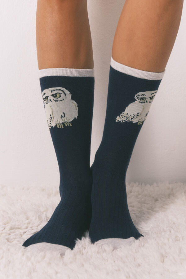 Women'secret Pack de 6 calcetines largos de algodón de Harry Potter azul