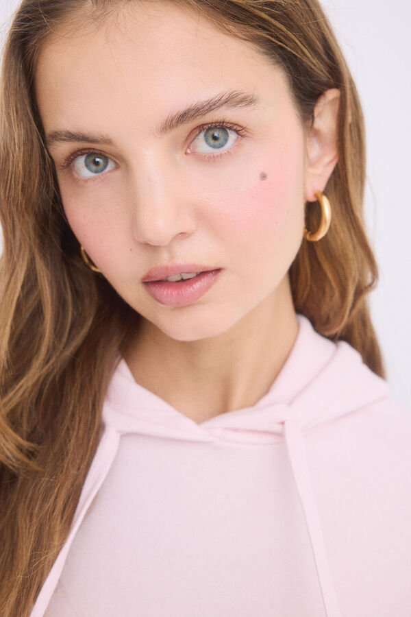Womensecret Sudadera capucha felpa algodón rosa rosa