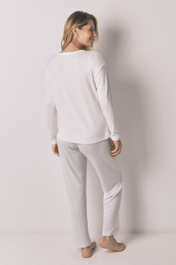 Women'secret Pijama larga "maternity" de tejido azul azul