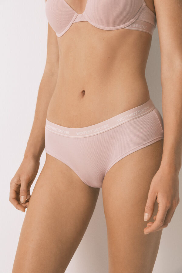 Women'secret Panty ancha brasileña de algodón rosa rosa
