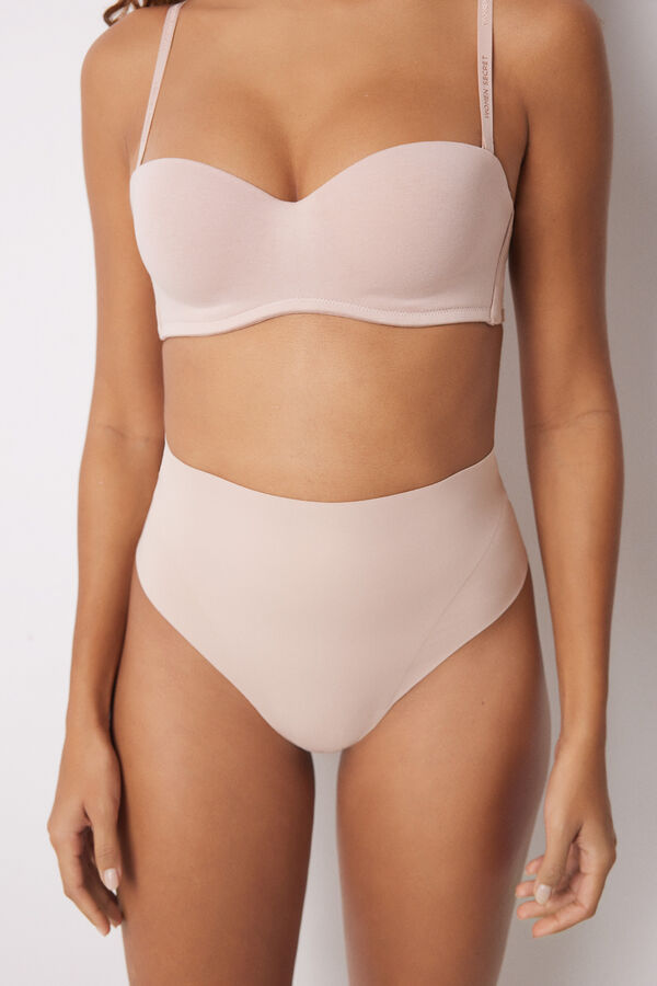 Womensecret Tanga alta reductora y push up nude nude