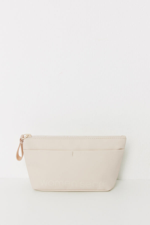Womensecret Neceser pequeño rubber beige café