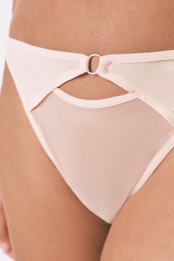 Women'secret Tul de tanga de microfibra rosa rosa