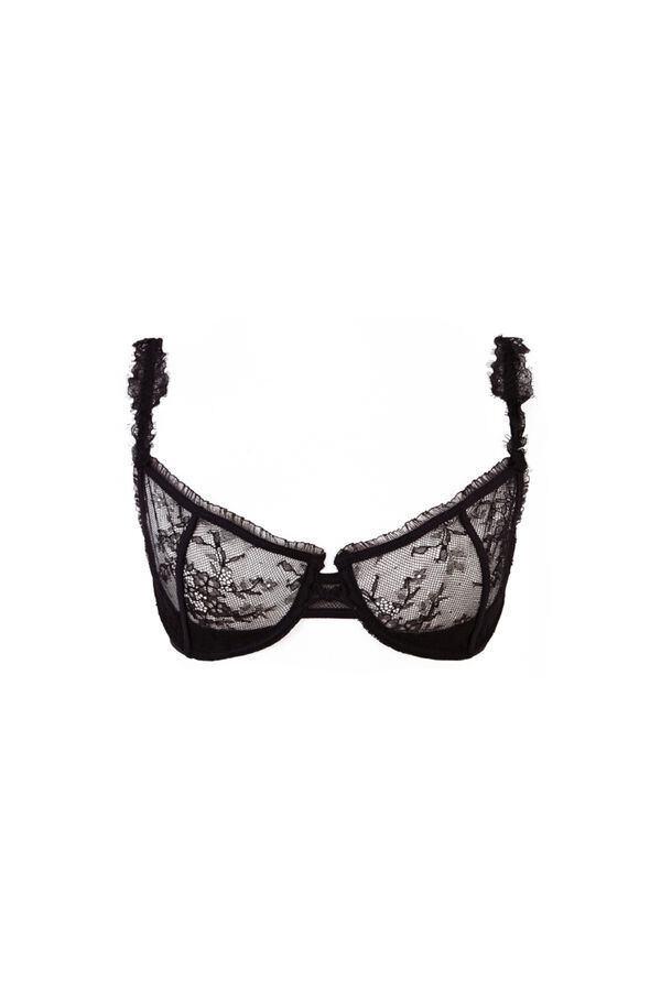 Women'secret Brasier cl&aacute;sico de encaje negro PRETTY negro