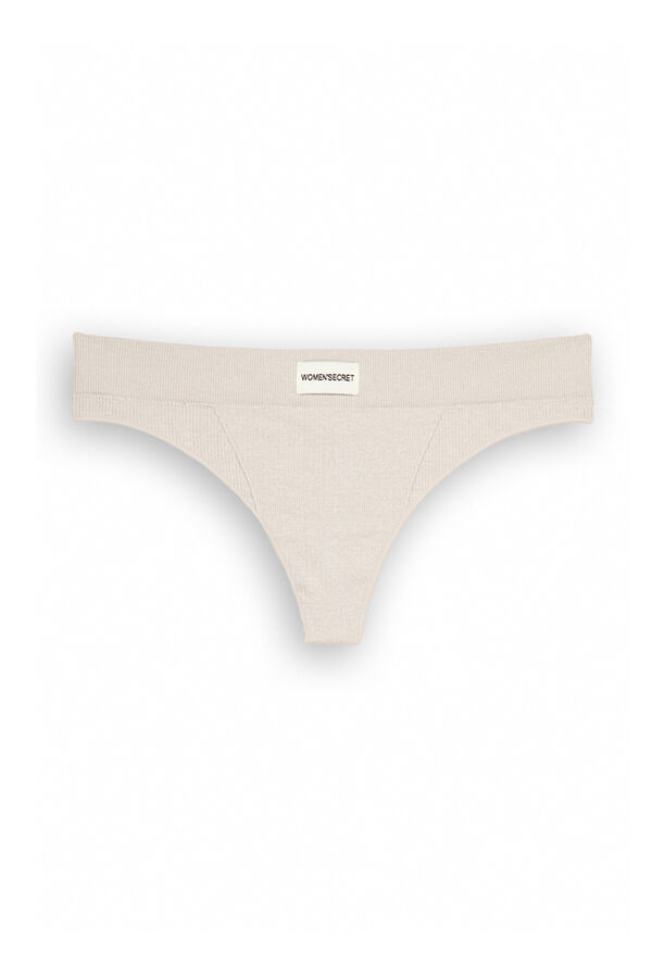 Womensecret Tanga canalé marfil seamless marfil