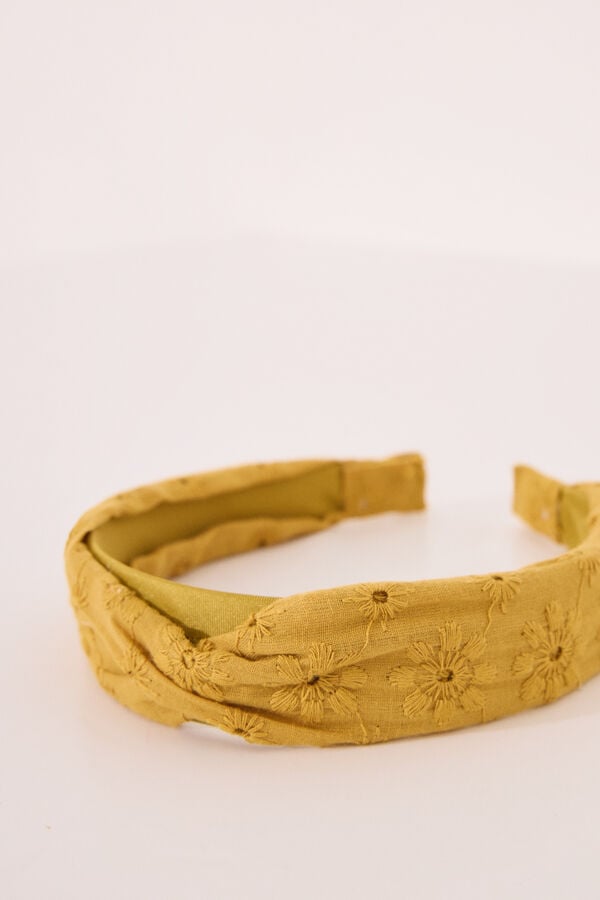 Womensecret Diadema suiza con bordado en mostaza amarillo
