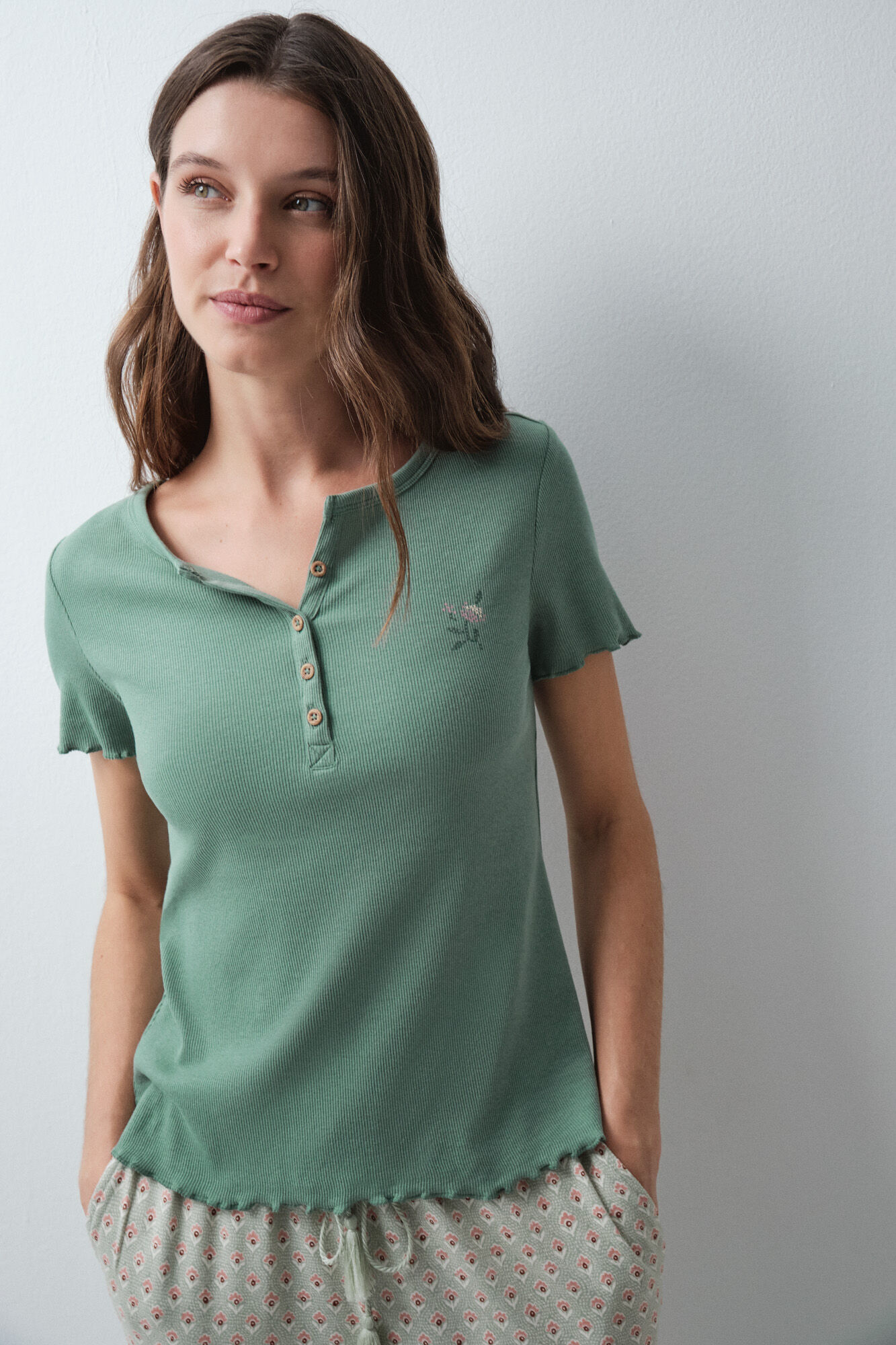 Women'secret Playera manga corta verde