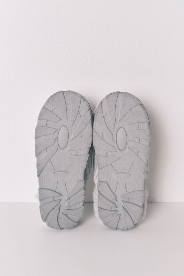Women'secret Pantuflas para casa de tejido de tricot gris gris