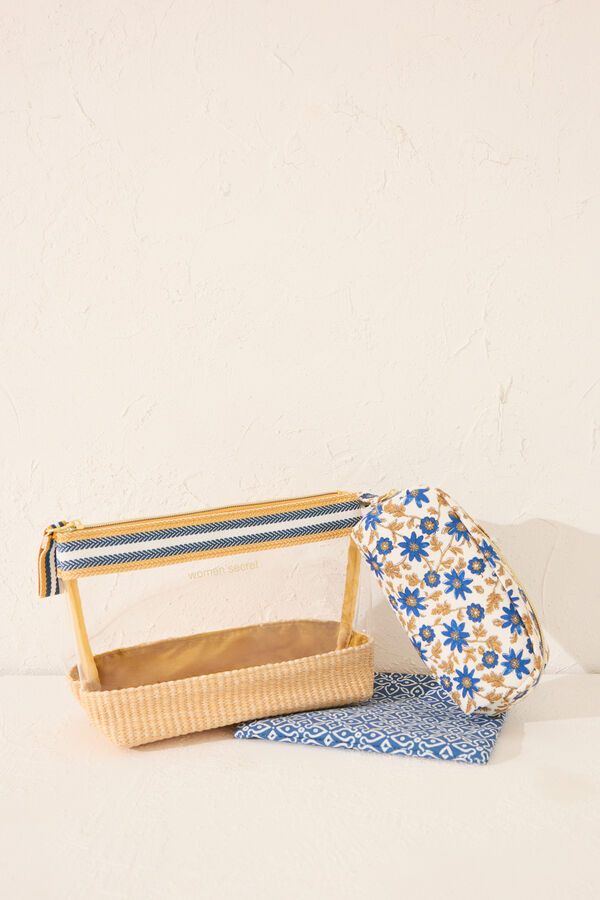 Womensecret Pack de 3 neceseres con estampado de flores estampado