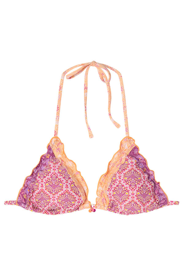 Womensecret Top bikini cortina volante rosa rosa