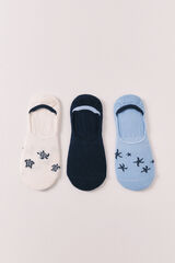 Women'secret Pack 3 calcetines invisibles estampados marinos azul azul